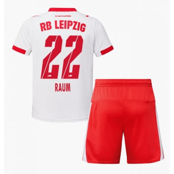 Billige Fotballdrakt RB Leipzig David Raum #22 Replika Hjemmedraktsett Barn 2025-26 Kortermet (med bukser)